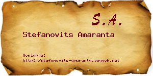 Stefanovits Amaranta névjegykártya